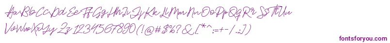 Jackson Script Font – Purple Fonts on White Background
