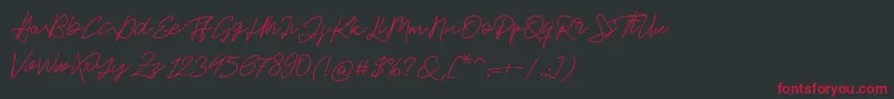 Jackson Script Font – Red Fonts on Black Background