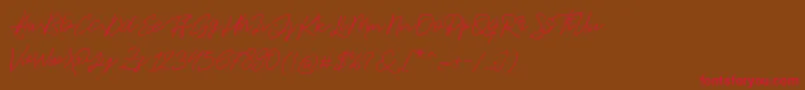 Jackson Script Font – Red Fonts on Brown Background
