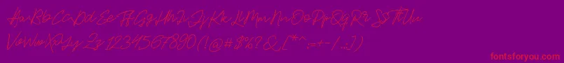 Jackson Script-fontti – punaiset fontit violetilla taustalla
