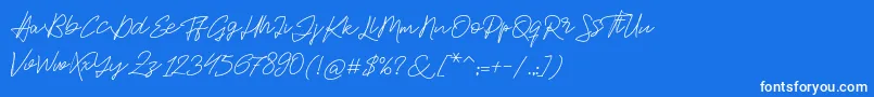 フォントJackson Script – 青い背景に白い文字
