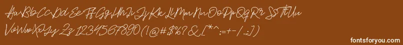 Jackson Script Font – White Fonts on Brown Background