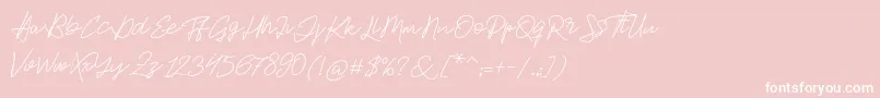 Jackson Script-Schriftart – Weiße Schriften auf rosa Hintergrund