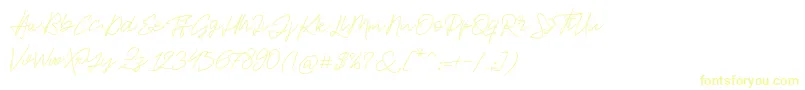 フォントJackson Script – 白い背景に黄色の文字