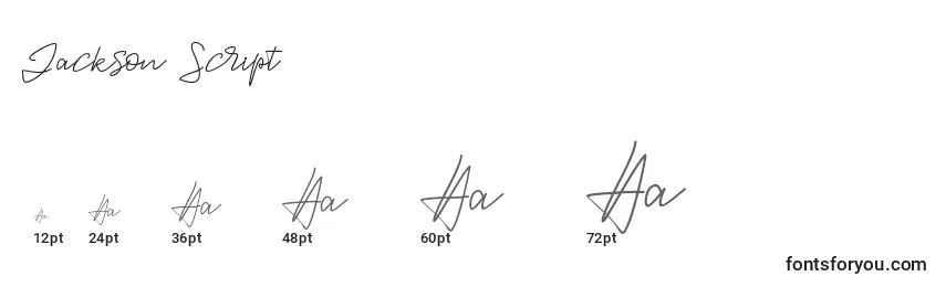Jackson Script Font Sizes