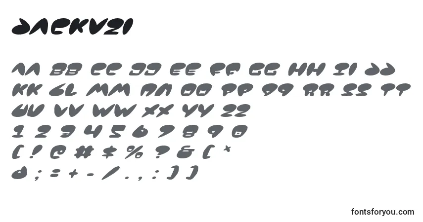 A fonte Jackv2i – alfabeto, números, caracteres especiais