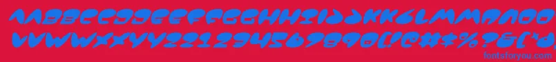 Jackv2i Font – Blue Fonts on Red Background