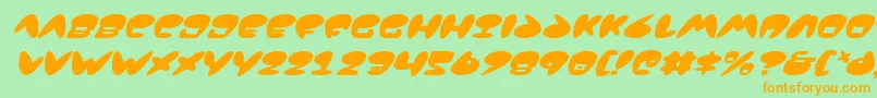 Jackv2i Font – Orange Fonts on Green Background