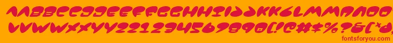 フォントJackv2i – オレンジの背景に赤い文字