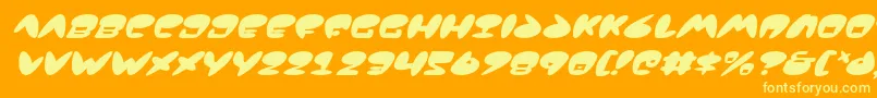 フォントJackv2i – オレンジの背景に黄色の文字