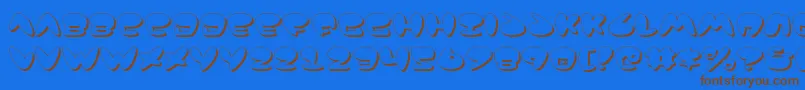 フォントJackv2s – 茶色の文字が青い背景にあります。