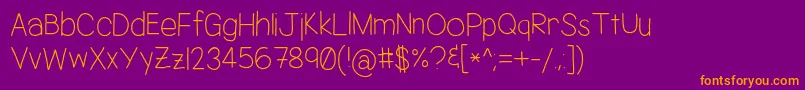 Jacquelyn sHand Font – Orange Fonts on Purple Background