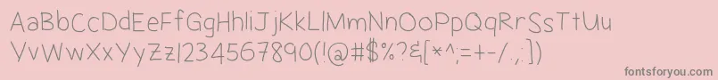 Jacquelyn sMessyHand Font – Gray Fonts on Pink Background