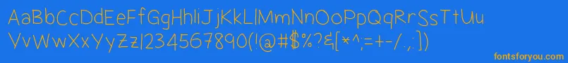 More about Jacquelyn sMessyHand Font Jacquelyn sMessyHand Font – Orange Fonts on Blue Background