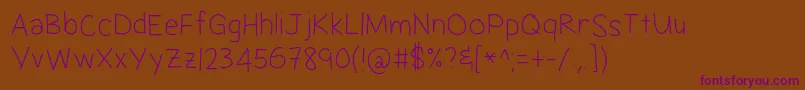 Jacquelyn sMessyHand Font – Purple Fonts on Brown Background