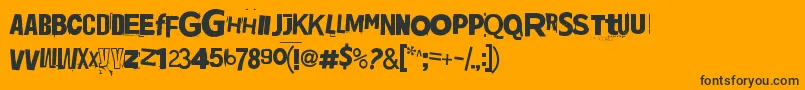 Fonte Jadefedga08 – fontes pretas em um fundo laranja