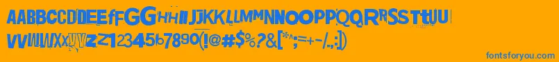Jadefedga08 Font – Blue Fonts on Orange Background
