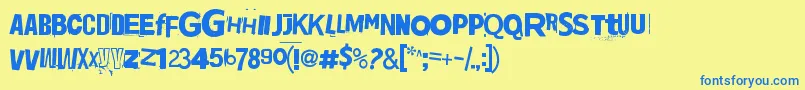 Jadefedga08 Font – Blue Fonts on Yellow Background