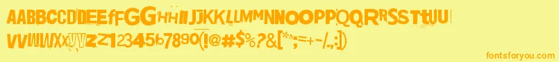 Jadefedga08 Font – Orange Fonts on Yellow Background
