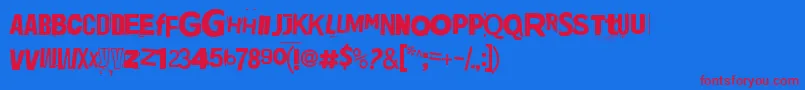 Jadefedga08 Font – Red Fonts on Blue Background