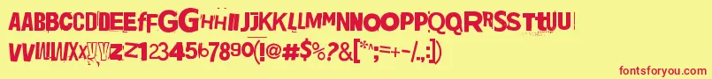 Jadefedga08 Font – Red Fonts on Yellow Background