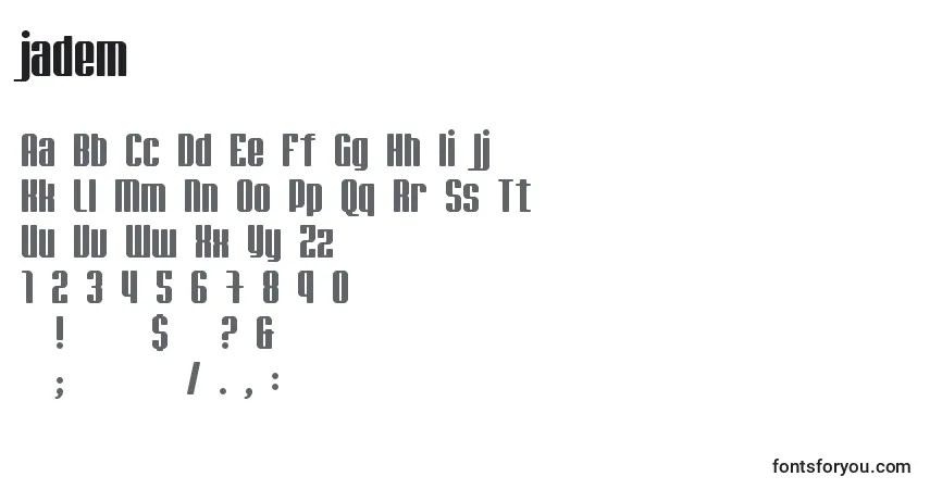 Schriftart Jadem    (130608) – Alphabet, Zahlen, spezielle Symbole