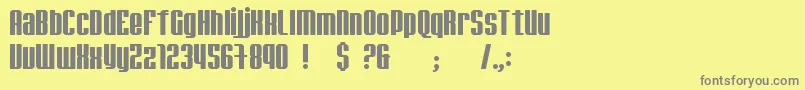 フォントjadem    – 黄色の背景に灰色の文字