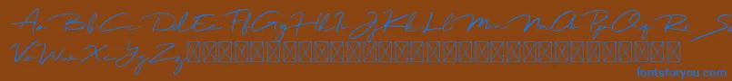 Jadyn Maria Font – Blue Fonts on Brown Background