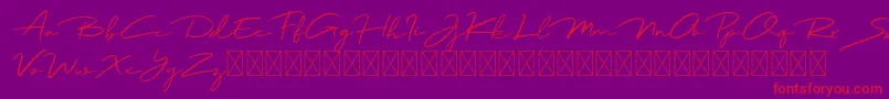 Jadyn Maria Font – Red Fonts on Purple Background