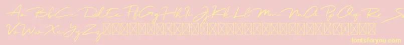 Jadyn Maria Font – Yellow Fonts on Pink Background