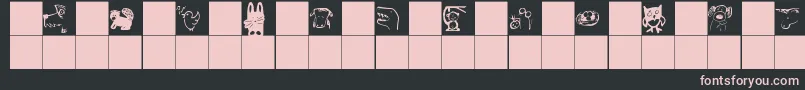 Czcionka GmdoodlesAnimals – różowe czcionki na czarnym tle
