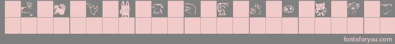 フォントGmdoodlesAnimals – 灰色の背景にピンクのフォント