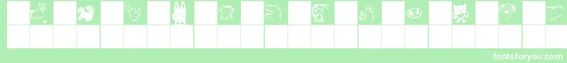 fuente GmdoodlesAnimals – Fuentes Blancas Sobre Fondo Verde