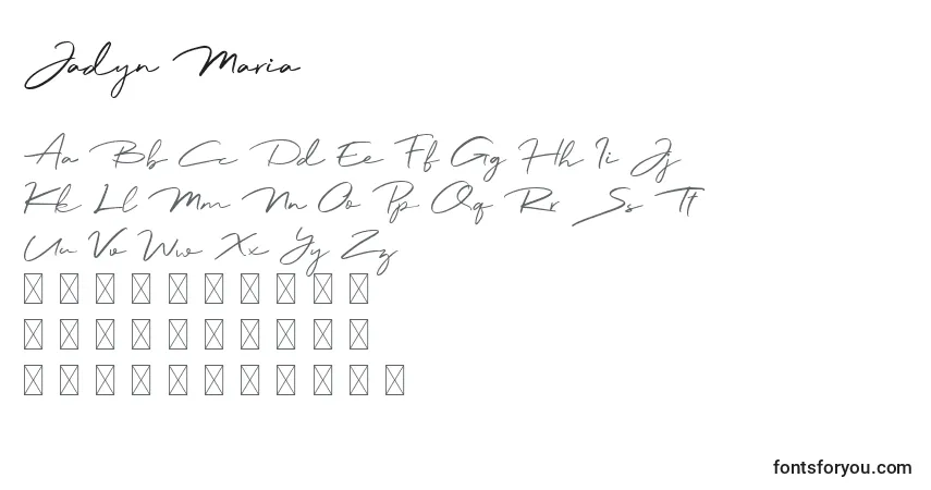 Шрифт Jadyn Maria (130610) – алфавит, цифры, специальные символы