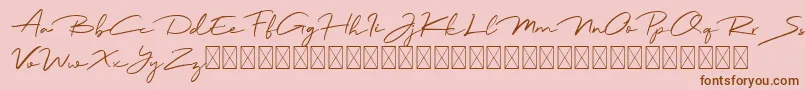 Jadyn Maria-Schriftart – Braune Schriften auf rosa Hintergrund