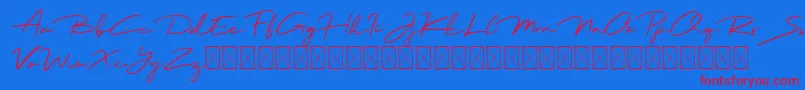 Jadyn Maria Font – Red Fonts on Blue Background