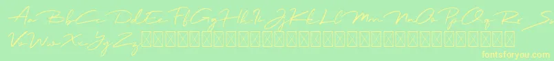 Jadyn Maria Font – Yellow Fonts on Green Background