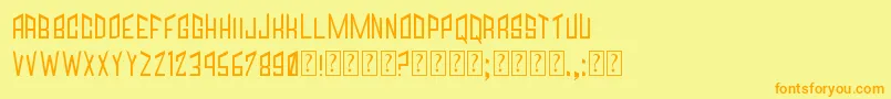 Fonte Jagged – fontes laranjas em um fundo amarelo