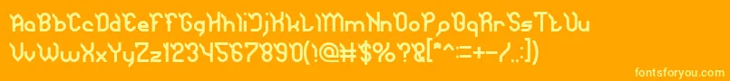 フォントJAGUAR – オレンジの背景に黄色の文字