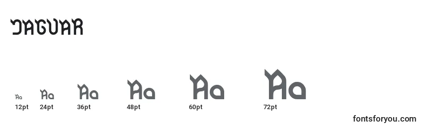 Размеры шрифта JAGUAR (130612)
