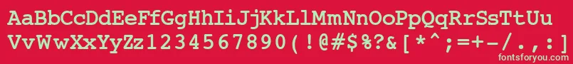 フォントJAi      – 赤い背景に緑の文字