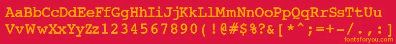 フォントJAi      – 赤い背景にオレンジの文字