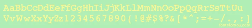 フォントJAi      – 黄色の文字が緑の背景にあります