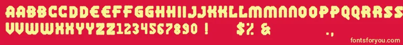 Jailbreak Font – Yellow Fonts on Red Background