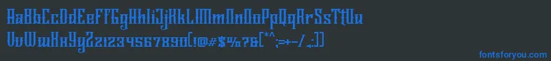 フォントJailetter – 黒い背景に青い文字