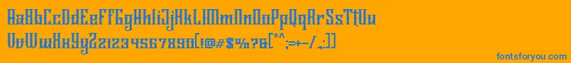 フォントJailetter – オレンジの背景に青い文字