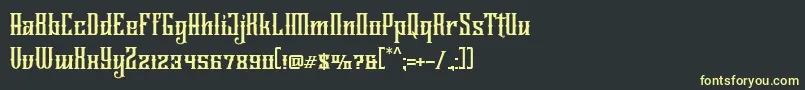 フォントJailetter – 黒い背景に黄色の文字