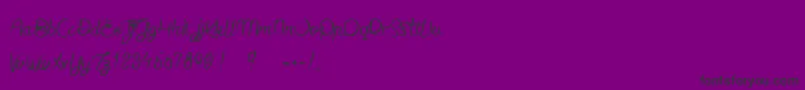 Jaime bien le Dimanche  Font – Black Fonts on Purple Background