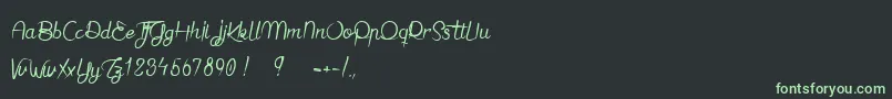 Шрифт Jaime bien le Dimanche  – зелёные шрифты на чёрном фоне