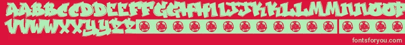 Jakarta Font – Green Fonts on Red Background